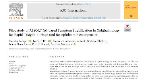Publication AJO International 2025 — Pilot study of ASSORT